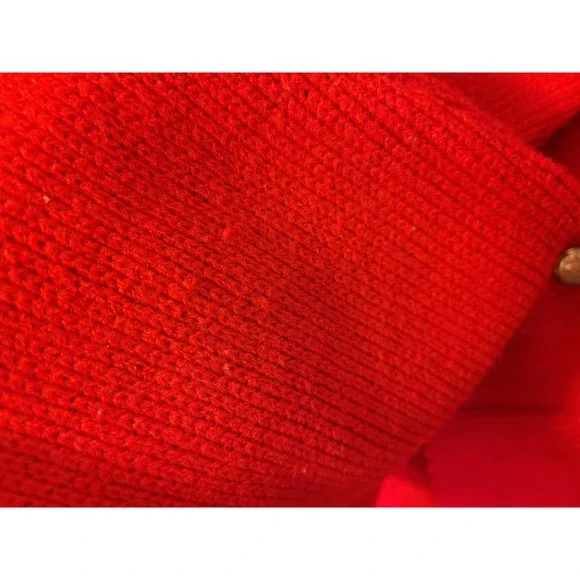 Red Embroidered Floral Long Sleeve Cardigan Sweater Women's Size Medium - Picture 7 of 8